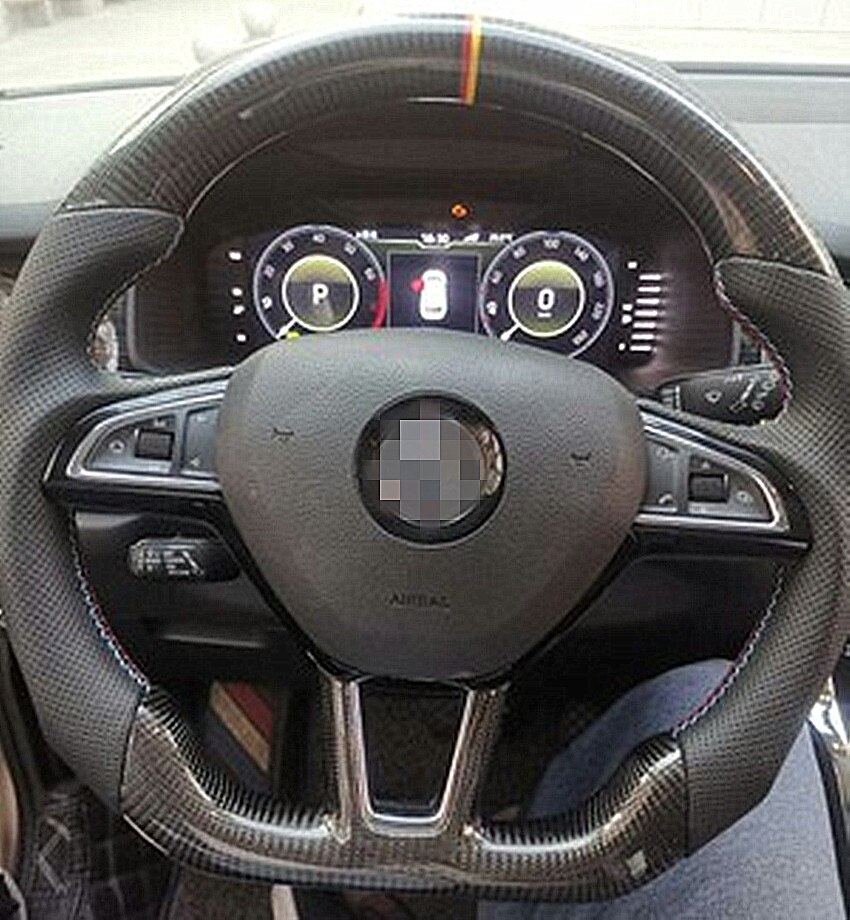 Real Car Carbon Fiber Steering Wheel For SKODA Yeti Kodiaq Rapid Fabia ...