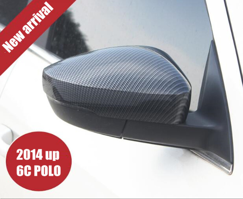 for VW Polo 6R 6C Side Door Wing Mirror Cover Replace caps (Carbon look