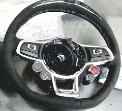 LED racing carbon fiber steering wheel For Golf 7 Steering Weel R lien GTI Steering Wheel with  audi R8 TTS START ENGINE STOP Switch 4S0 951 523 E Car
