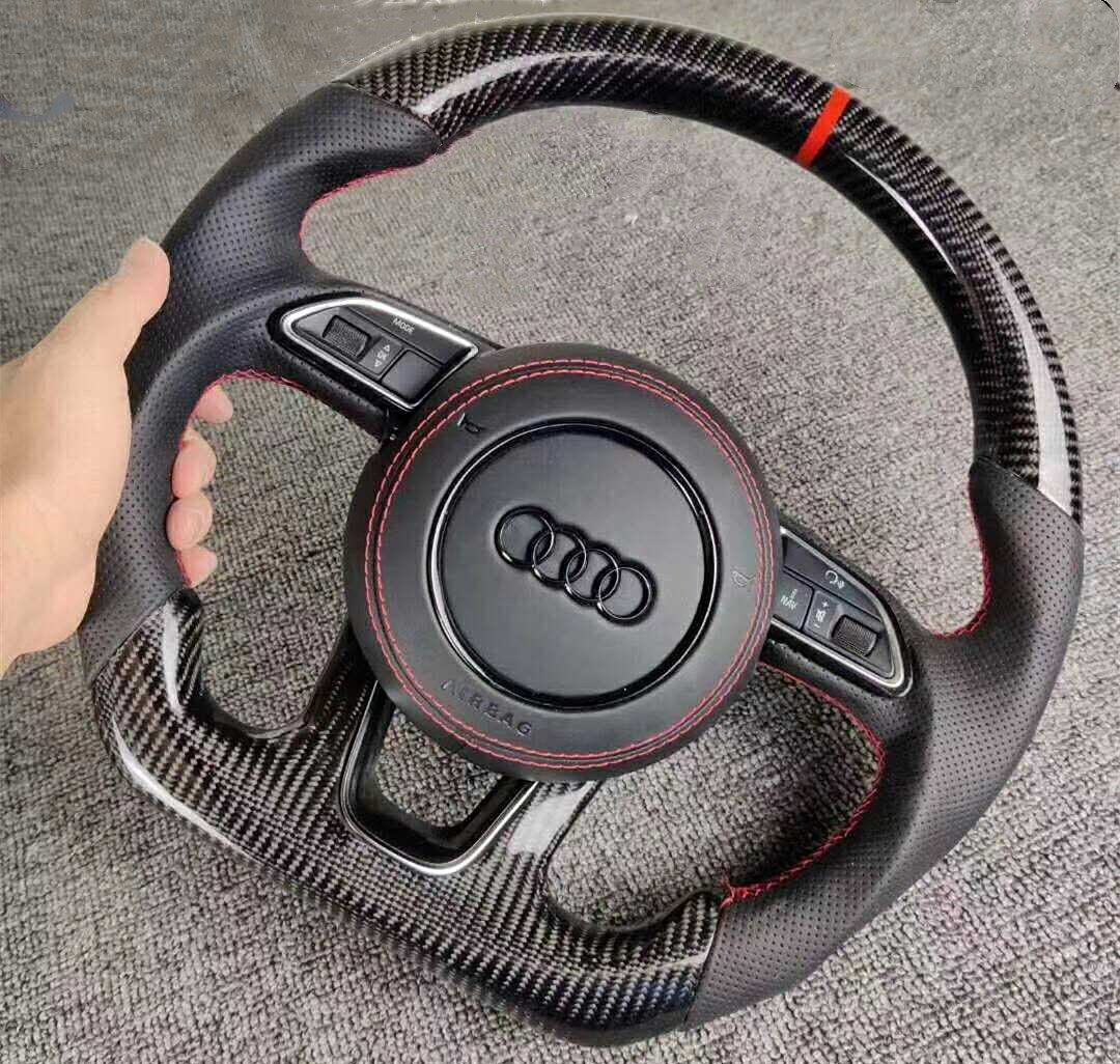 100 Real Carbon Fiber Steering Wheel For Audi A4 B9 A1 A3 A4 A5 A6 A7