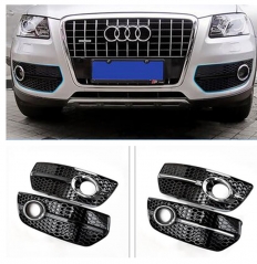 ABS Fog lamp grille For Q5 S-Line SQ5 Sport 2008-2012 Q5 S line style Front Bumper Grill ABS fog light grille