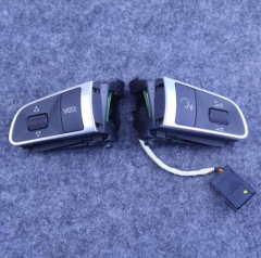 Pair Chrome 4-spoke Multifunctional Steering Wheel Button Switch For Audi A6 C6 A4 B8 Q5 A3 A5 A8 Q7 4E0 951 527 4E0 951 527 AJ